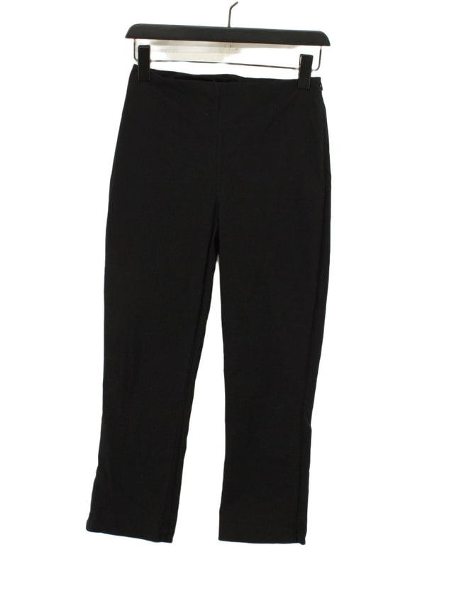 MNG Women's Trousers UK 8 Black Cotton with Elastane, Viscose