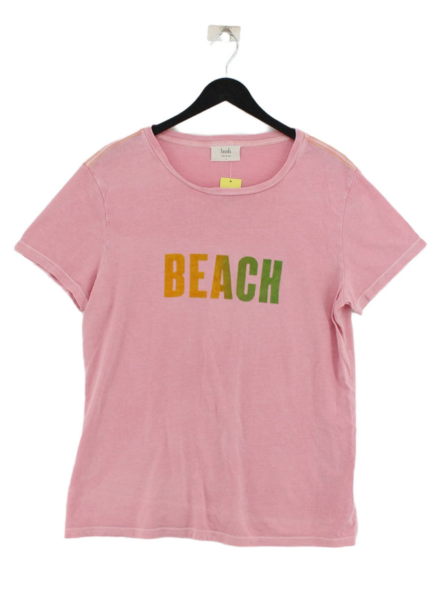 Hush Women's T-Shirt L Pink 100% Cotton
