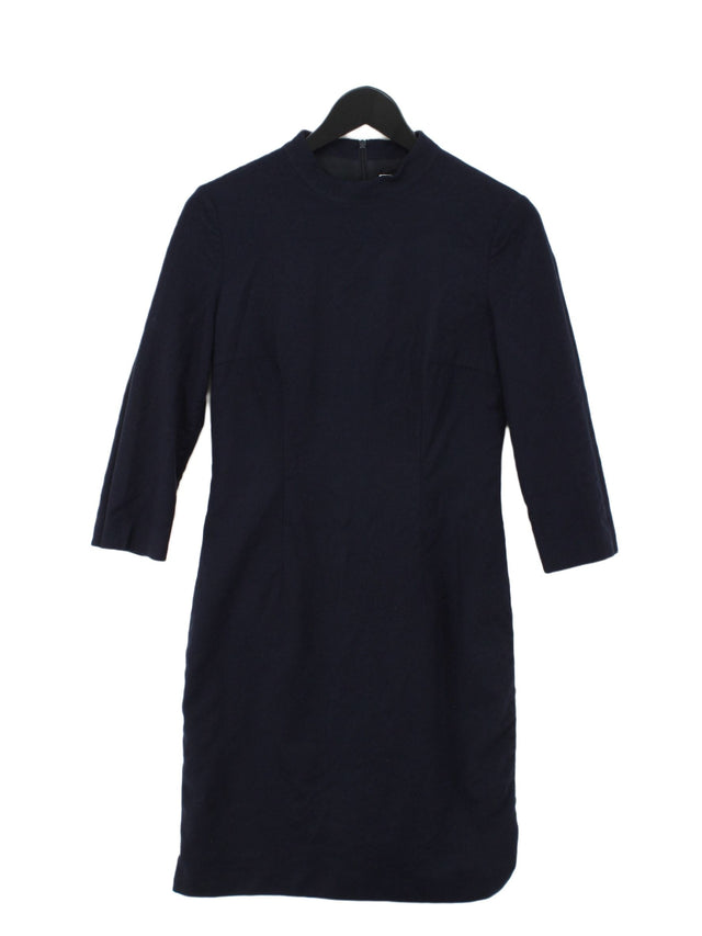 Boss Women's Midi Dress UK 8 Blue Wool with Elastane, Polyester, Viscose