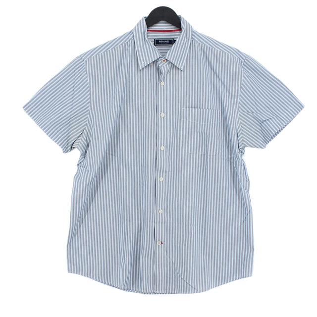 Maine Men's Shirt L Blue Cotton with Polyester