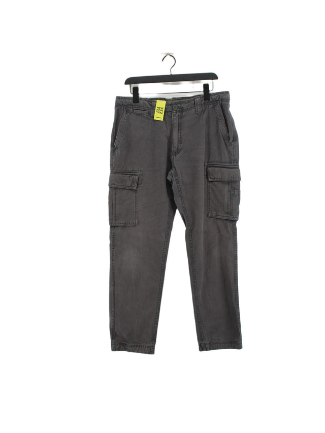 FatFace Men's Trousers W 36 in Grey 100% Cotton