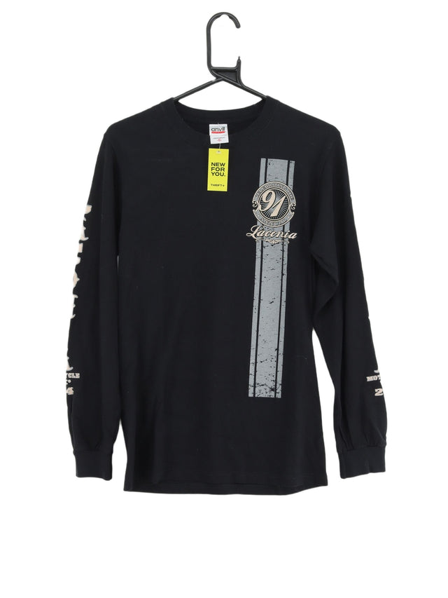 Vintage Anvil Men's T-Shirt S Black 100% Cotton