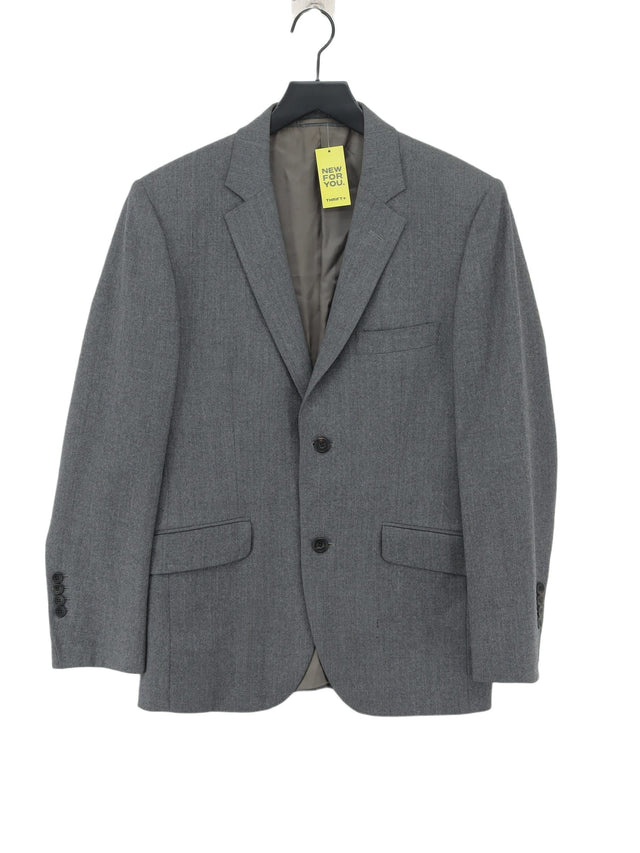 Aquascutum Men's Blazer Chest: 38 in Grey Wool with Viscose