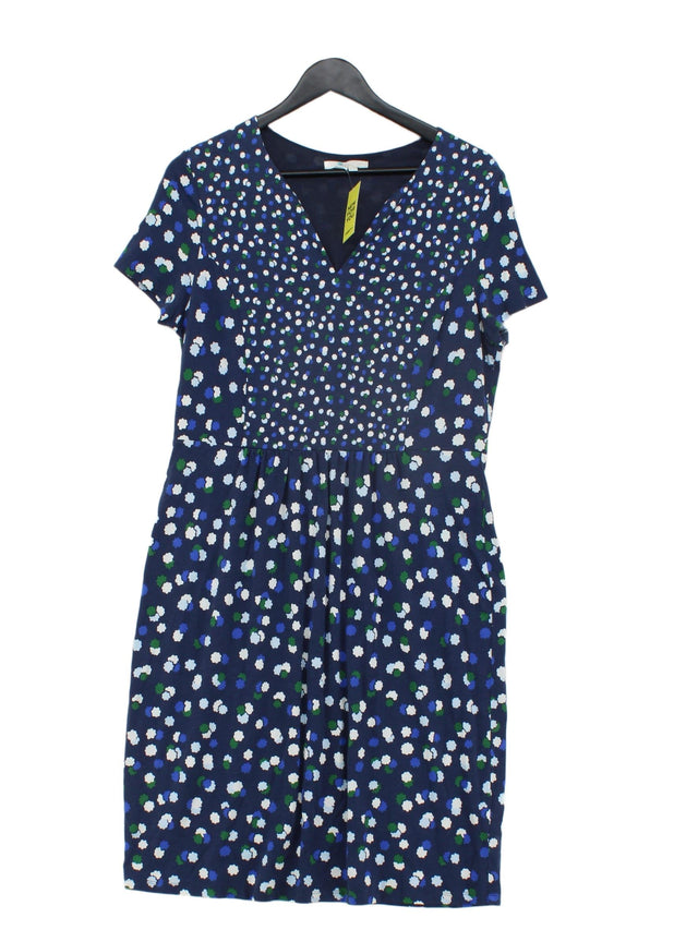 Boden Women's Midi Dress UK 16 Blue Cotton with Polyester