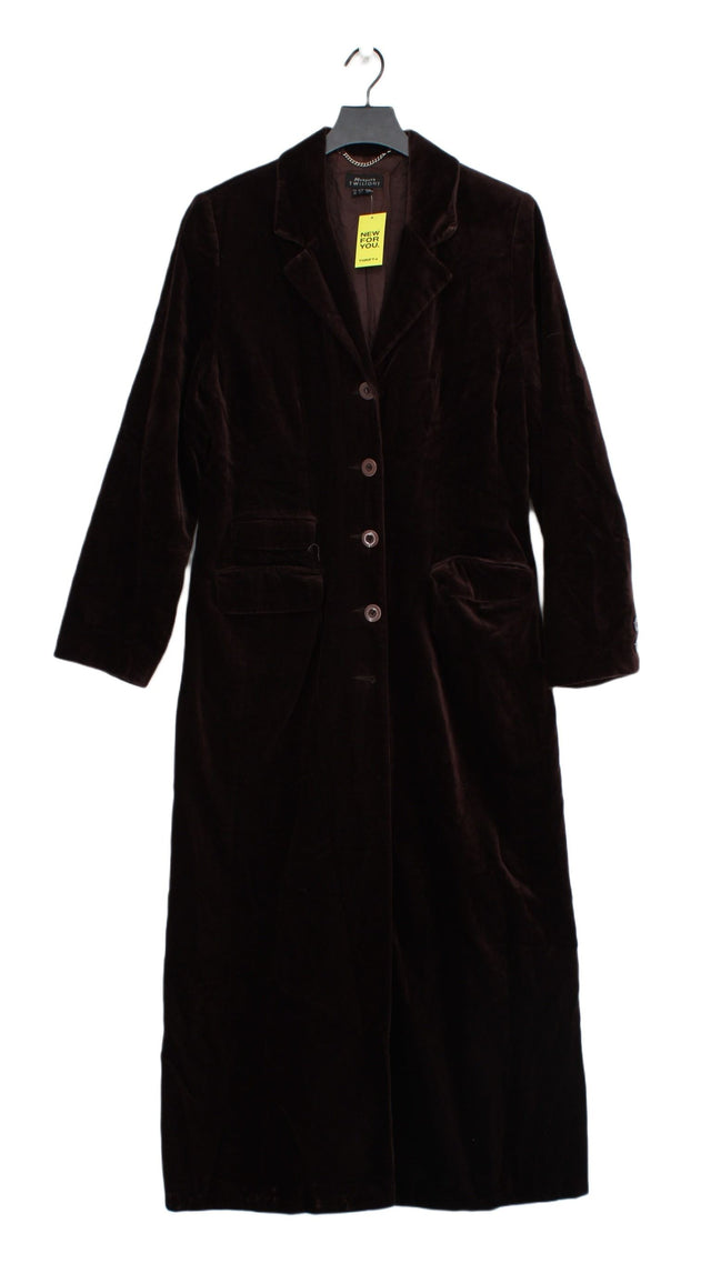 Monsoon Women's Coat UK 16 Brown Cotton with Other, Polyester