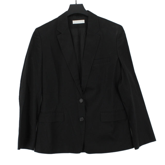 Nicole Farhi Women's Blazer UK 12 Black Cotton with Viscose