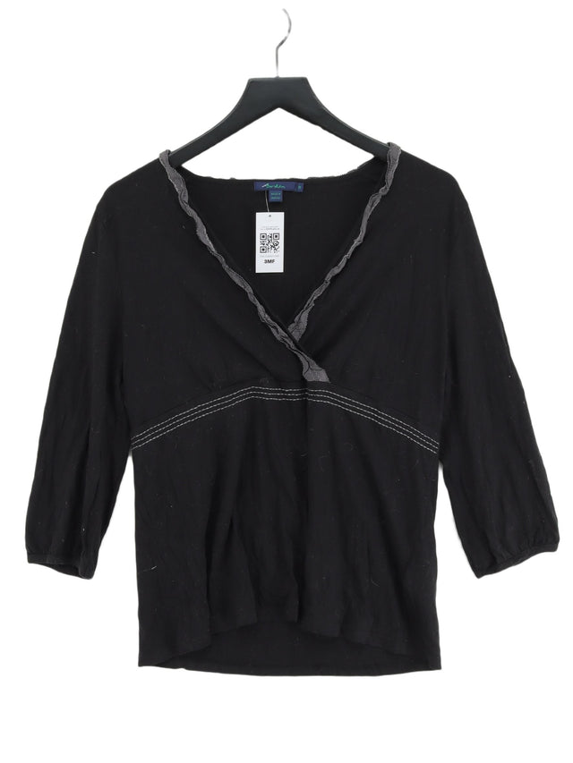 Boden Women's Blouse UK 18 Black Cotton with Lyocell Modal, Silk