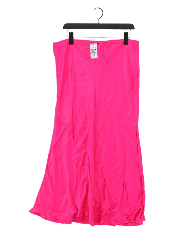 Karen Millen Women's Maxi Skirt UK 16 Pink Viscose with Other