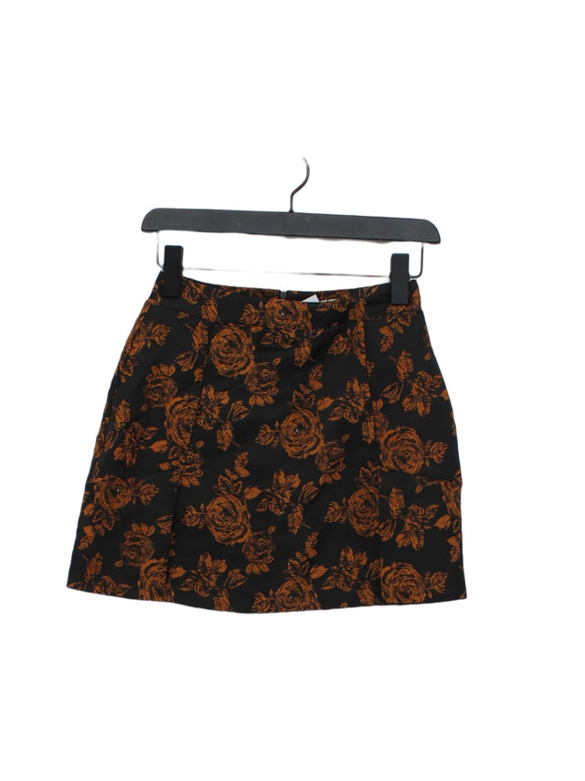 Fashion Union Women's Midi Skirt UK 4 Black 100% Polyester