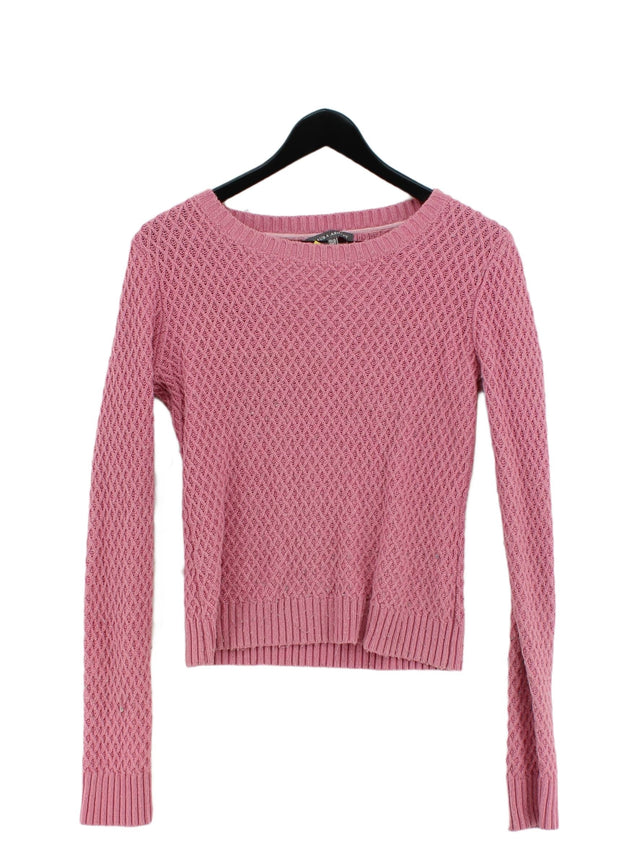 Laura Ashley Women's Jumper UK 10 Pink Viscose with Cotton, Polyamide, Wool