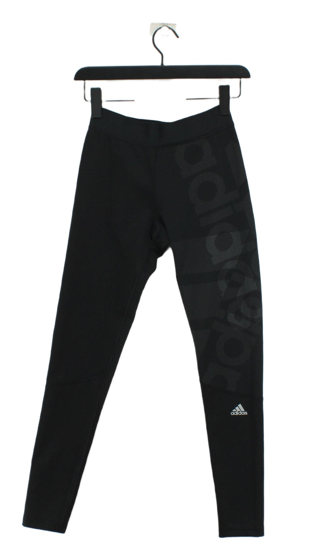 Adidas Women's Leggings W 24 in Black Polyester with Elastane, Spandex
