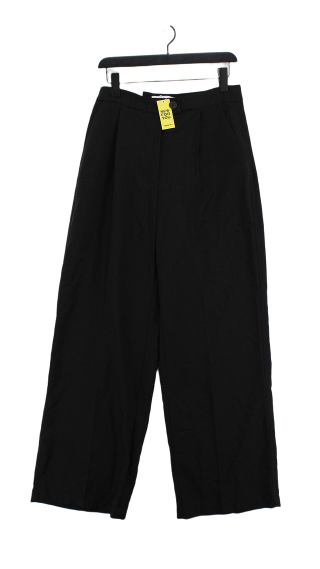 Bershka Women's Suit Trousers UK 14 Black 100% Polyester