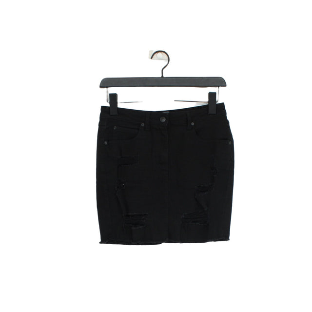 New Look Women's Midi Skirt UK 10 Black Cotton with Elastane