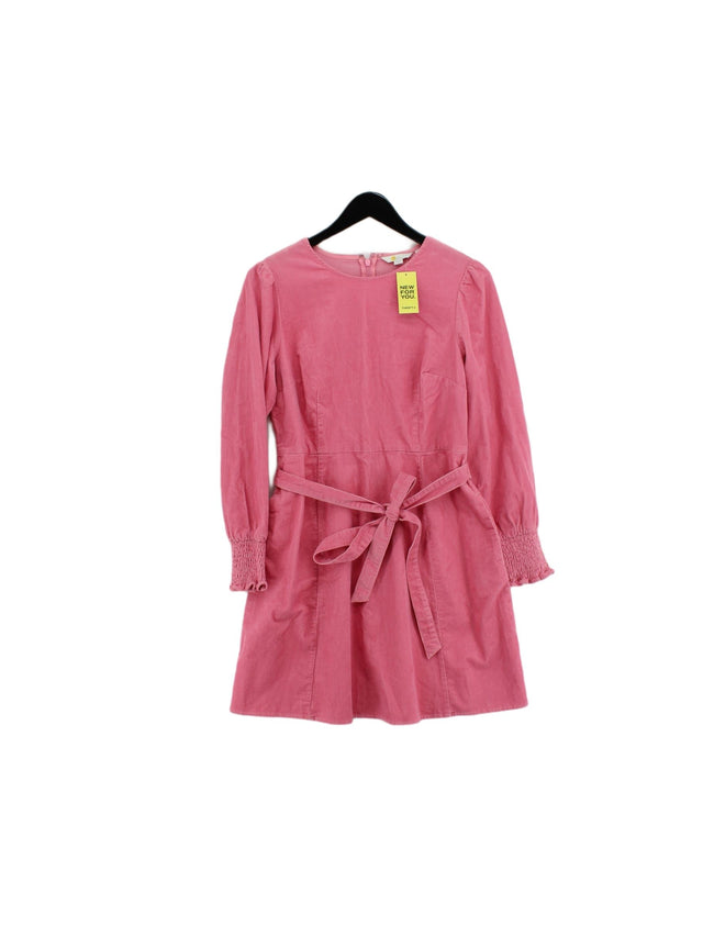 Boden Women's Midi Dress UK 12 Pink Cotton with Elastane