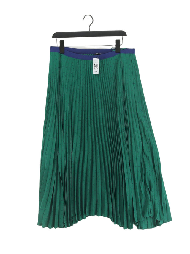 Uniqlo Women's Midi Skirt W 32 in Green 100% Polyester