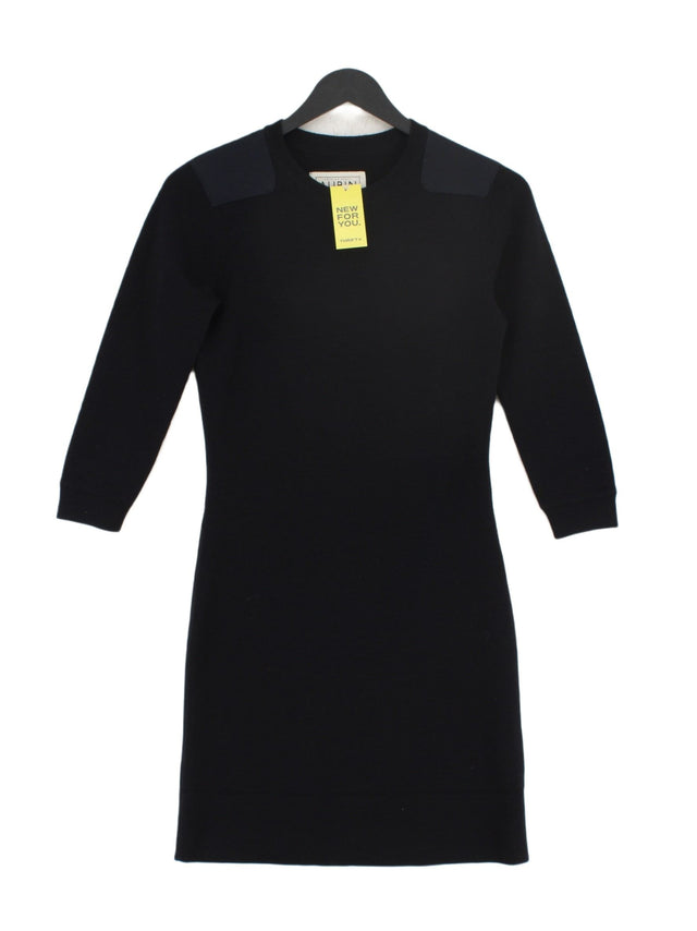 Aubin & Wills Women's Midi Dress XS Black Wool with Cotton