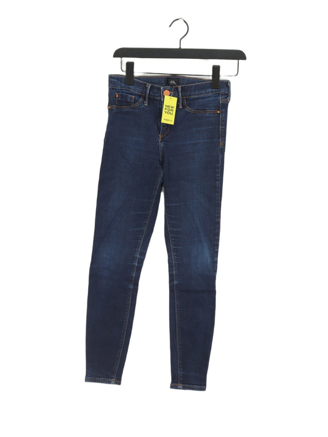 River Island Women's Jeans UK 8 Blue Cotton with Elastane, Polyester