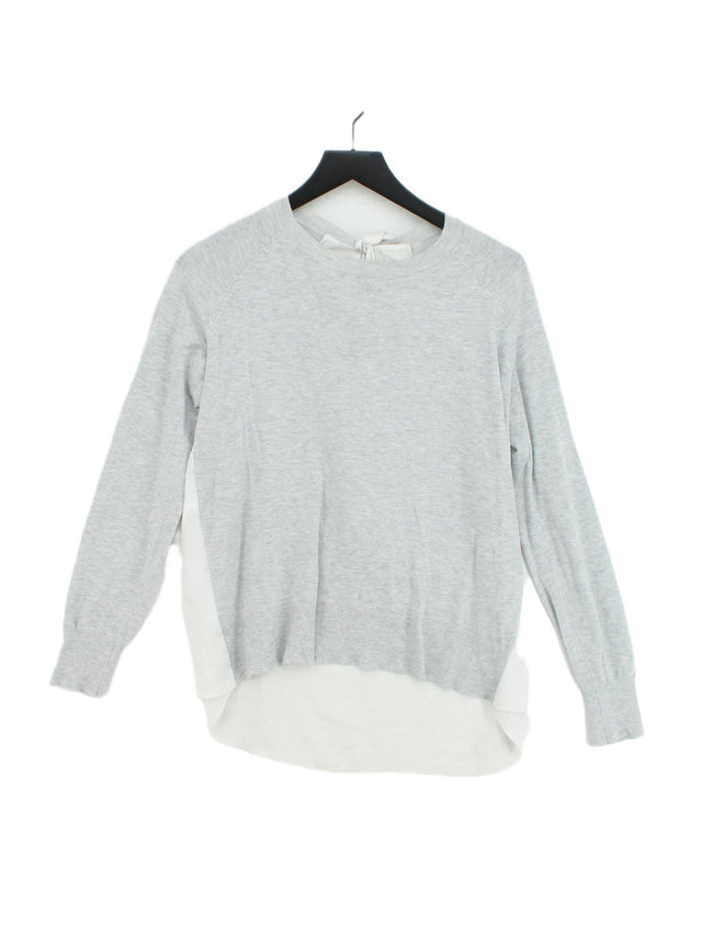 Next Women's Jumper UK 12 Grey Viscose with Nylon, Polyester