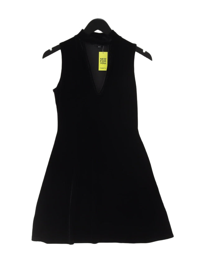 New Look Women's Midi Dress UK 8 Black Polyester with Elastane