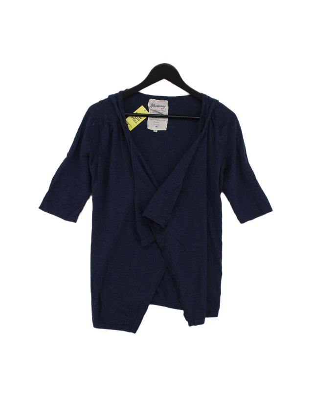 Mantaray Women's Cardigan UK 8 Blue 100% Cotton
