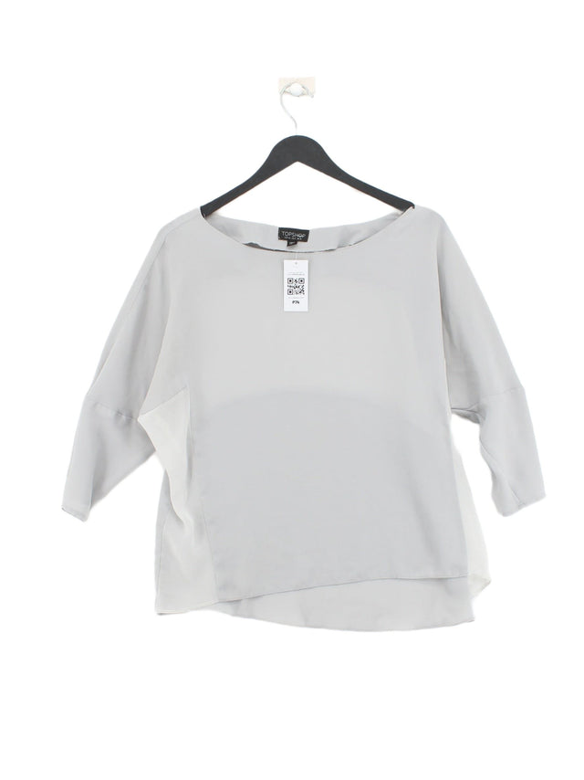 Topshop Women's Blouse UK 12 Grey 100% Other