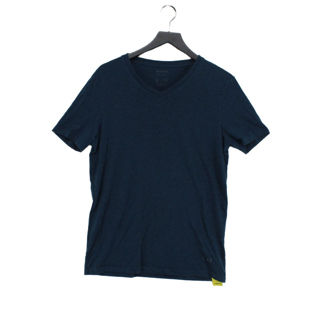 Bershka Men's T-Shirt M Blue Cotton with Polyester