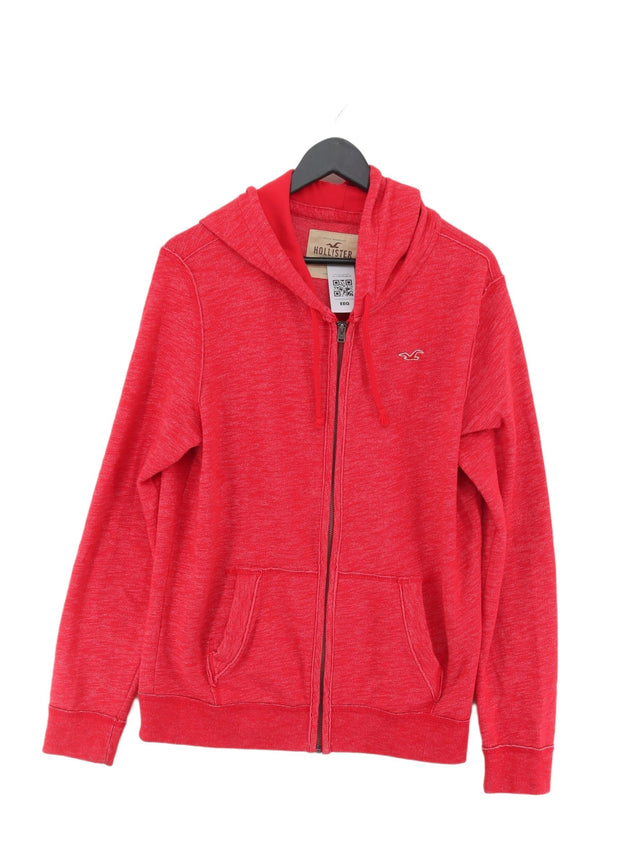 Hollister Men's Cardigan S Red Cotton with Polyester