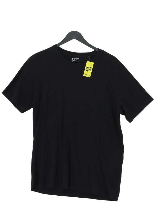 Next Men's T-Shirt L Black 100% Cotton