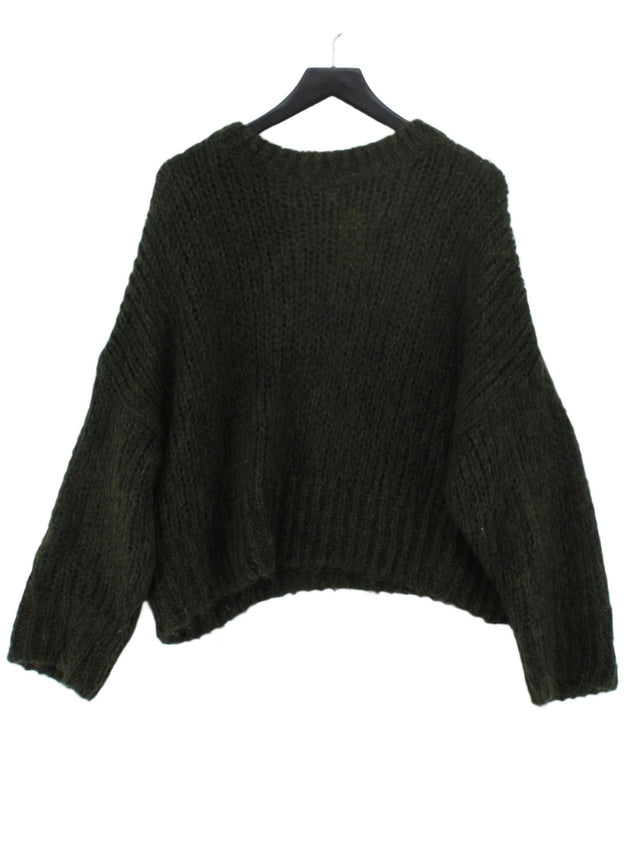 & Other Stories Women's Jumper L Green Wool with Mohair