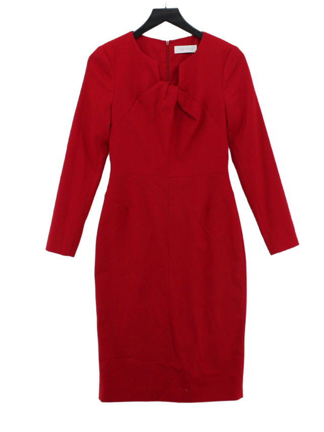 The Fold Women's Midi Dress UK 8 Red Wool with Elastane, Other, Polyester