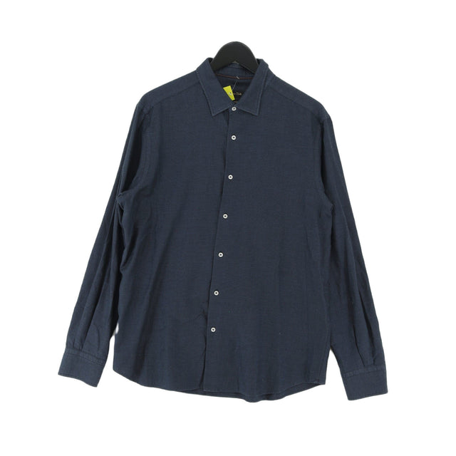 Massimo Dutti Men's Shirt XL Blue 100% Cotton