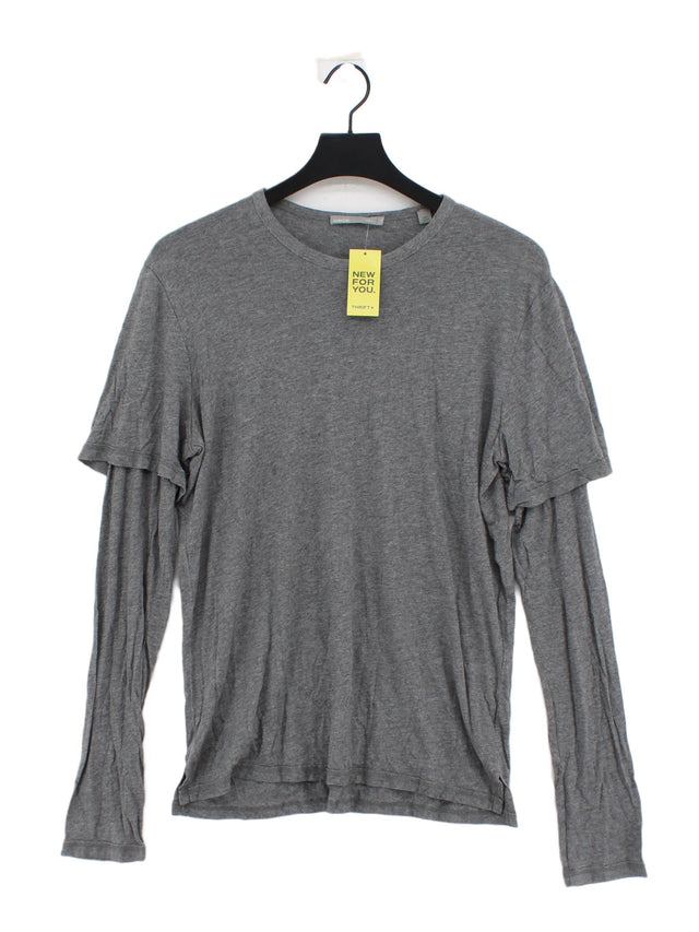 Vince Women's T-Shirt S Grey Cotton with Lyocell Modal