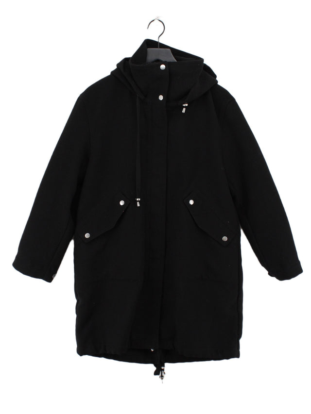 Zara Women's Coat M Black 100% Polyester