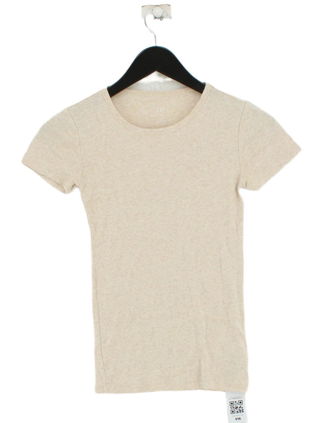 Gap Women's T-Shirt XXS Cream 100% Cotton