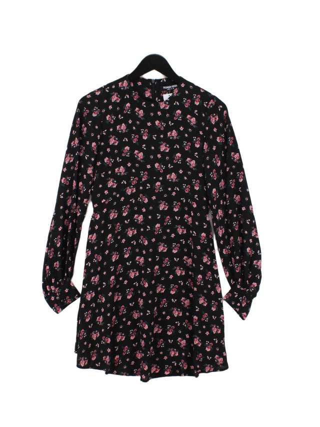 Fashion Union Women's Midi Dress UK 8 Black 100% Polyester