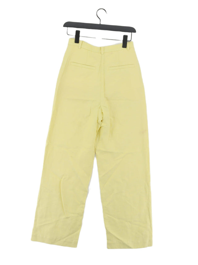 & Other Stories Women's Suit Trousers UK 8 Yellow Linen with Cotton