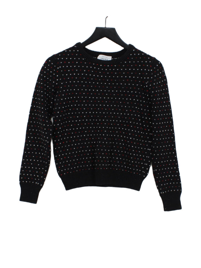 & Other Stories Women's Jumper XS Black Cotton with Polyamide, Wool