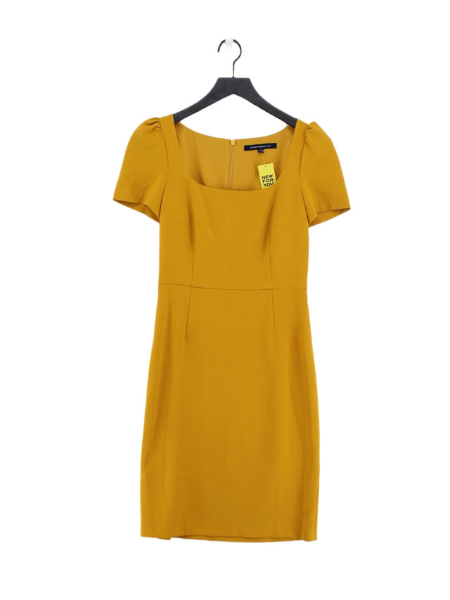 French Connection Women's Midi Dress UK 10 Gold 100% Other