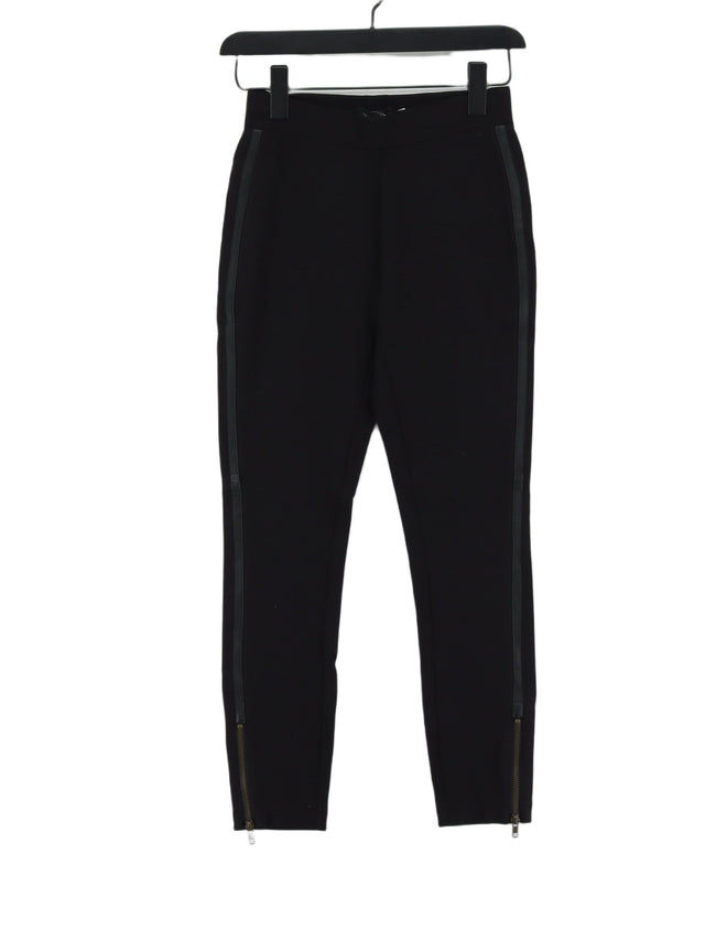 J. Crew Women's Suit Trousers UK 6 Black Viscose with Leather, Nylon, Spandex