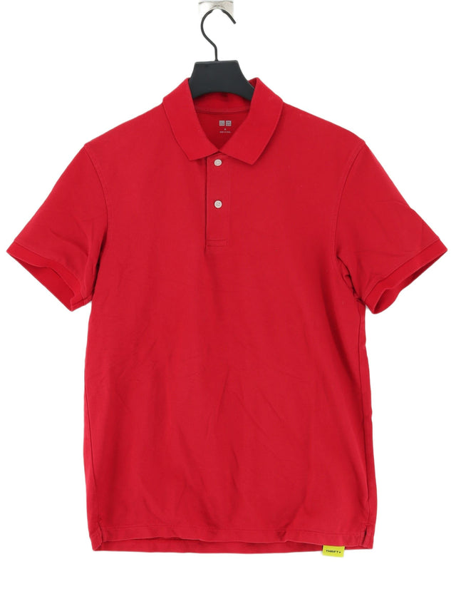 Uniqlo Men's Polo M Red Cotton with Polyester
