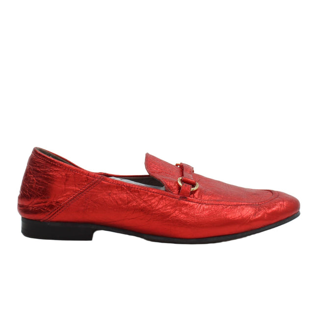 H London Women's Flat Shoes UK 7 Red Leather with Other