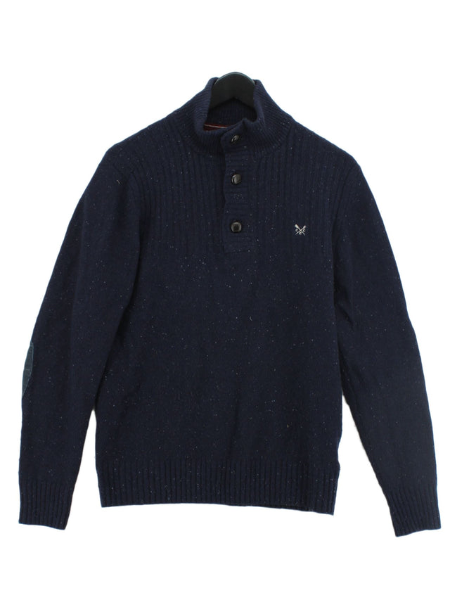 Crew Clothing Men's Jumper S Blue Wool with Nylon