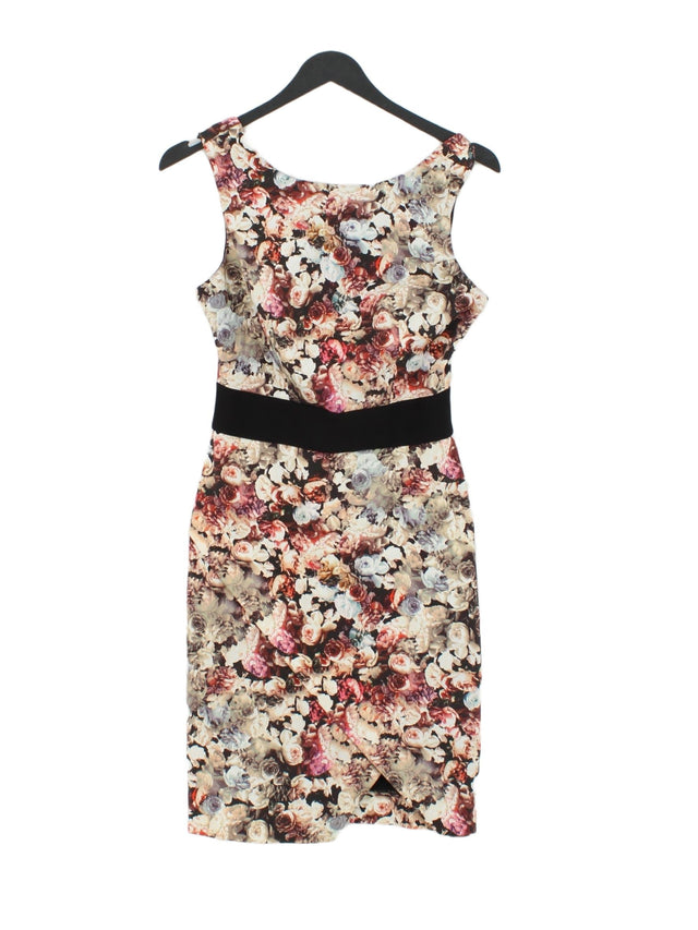 Coast Women's Midi Dress UK 8 Multi Cotton with Elastane, Polyester, Viscose