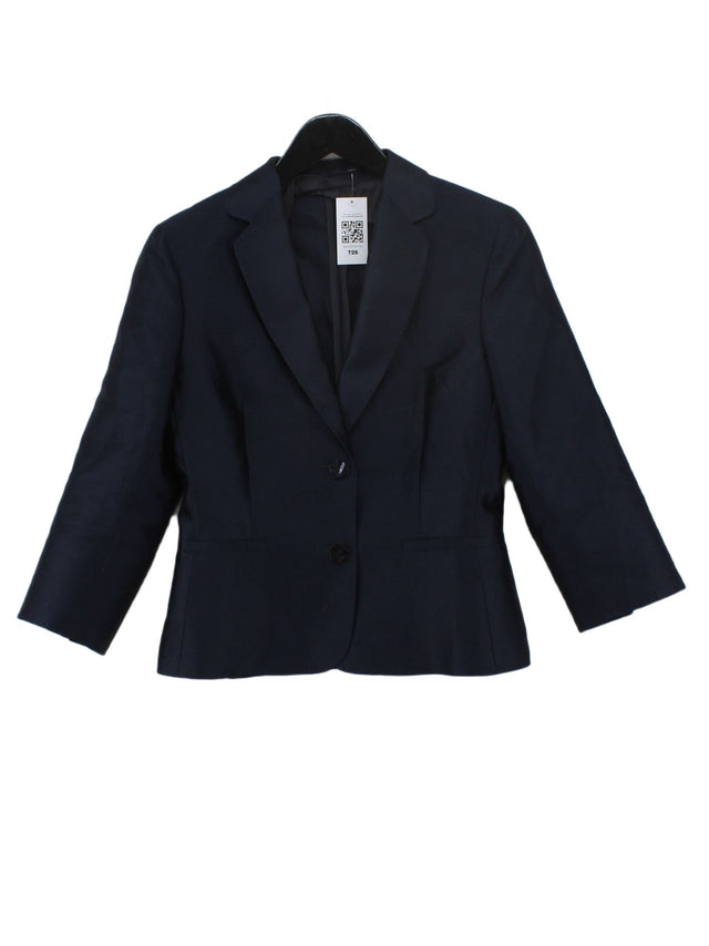 Max Mara Women's Blazer UK 10 Blue Polyester with Linen, Other, Silk