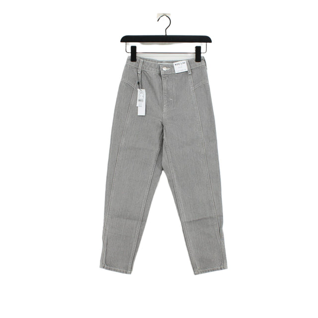 Topshop Women's Jeans W 24 in Grey 100% Cotton