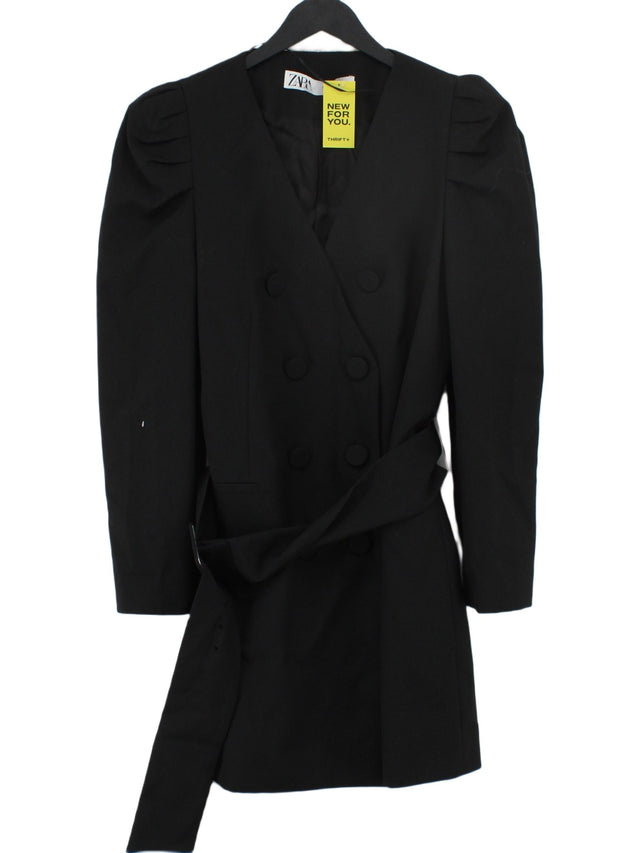 Zara Women's Mini Dress S Black Polyester with Viscose