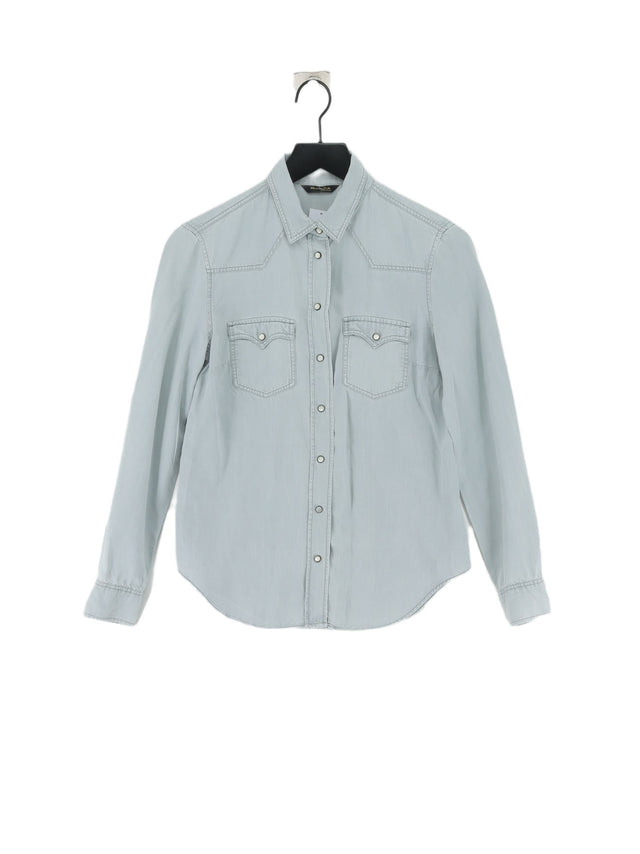 Massimo Dutti Women's Shirt UK 10 Grey 100% Lyocell Modal