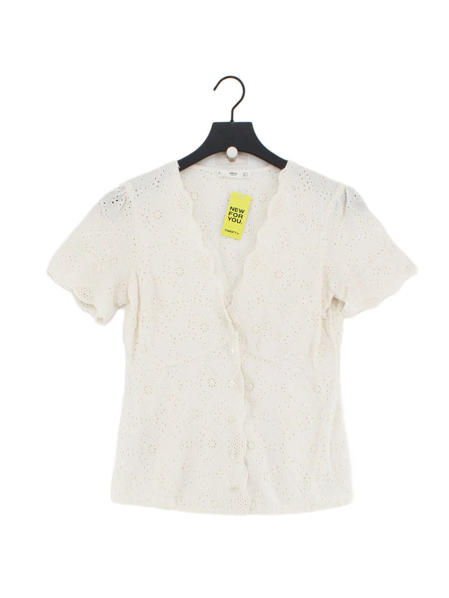 MNG Women's Blouse S White 100% Cotton