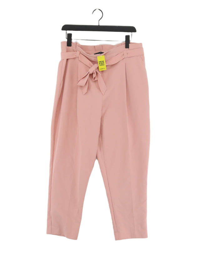 New Look Women's Suit Trousers UK 14 Pink Polyester with Elastane