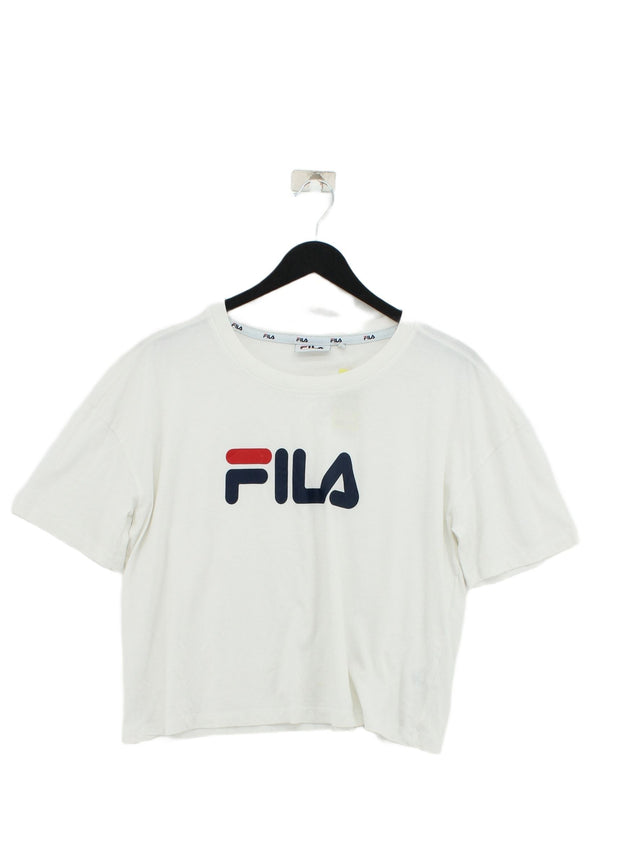 Fila Women's T-Shirt L White 100% Cotton